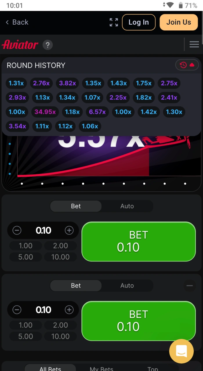Checking the round history: How to track previous outcomes in Odds96 Aviator.