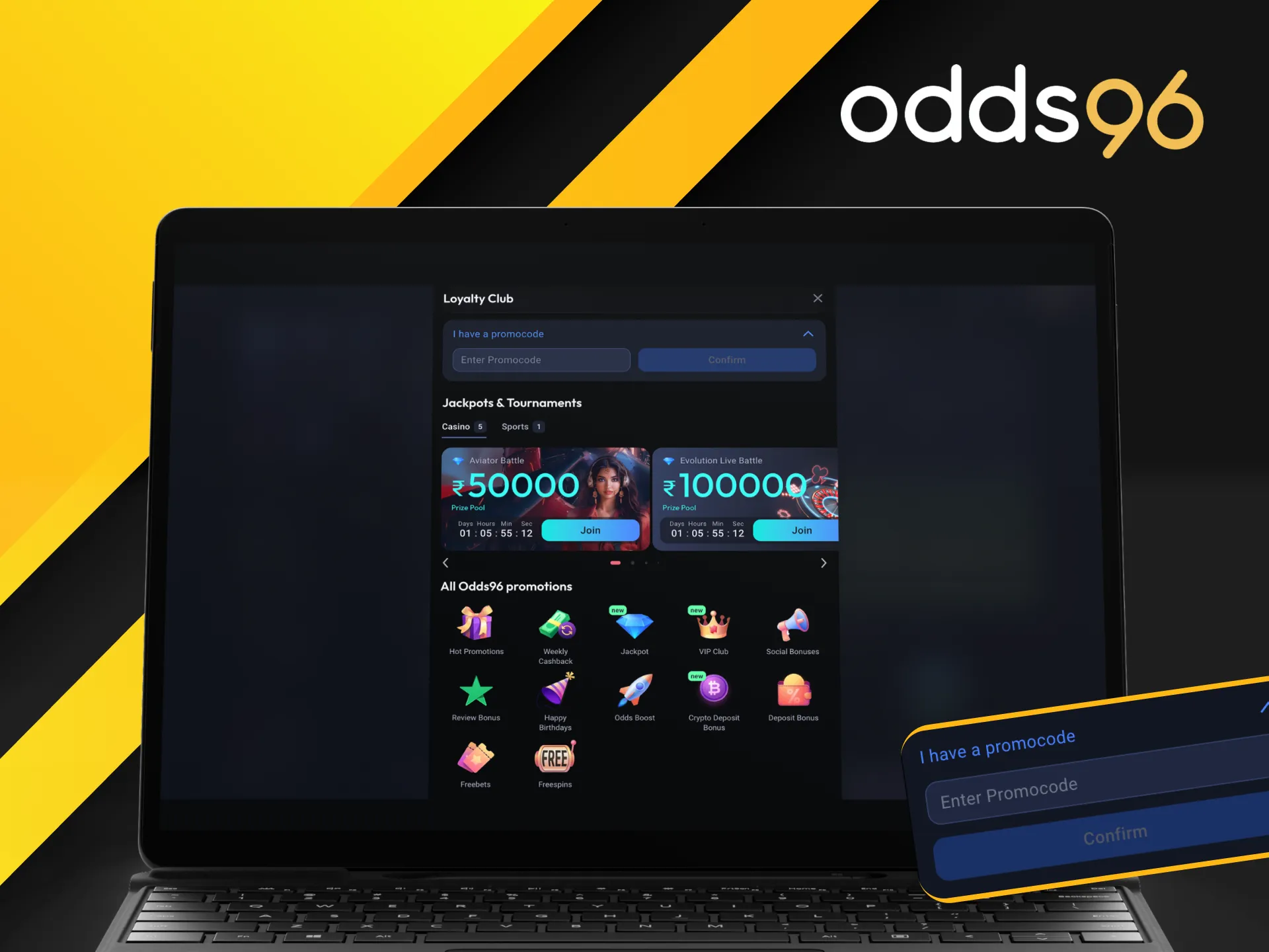 What are the benefits of using a promo code at Odds96 online casino?