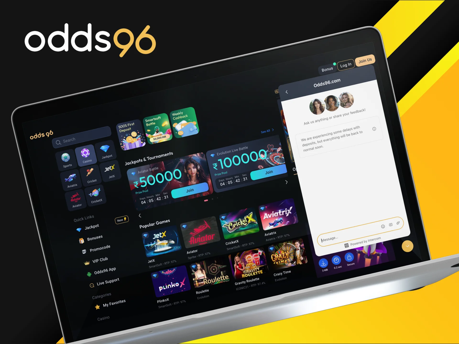 How can I get in touch with the Odds96 technical support team?