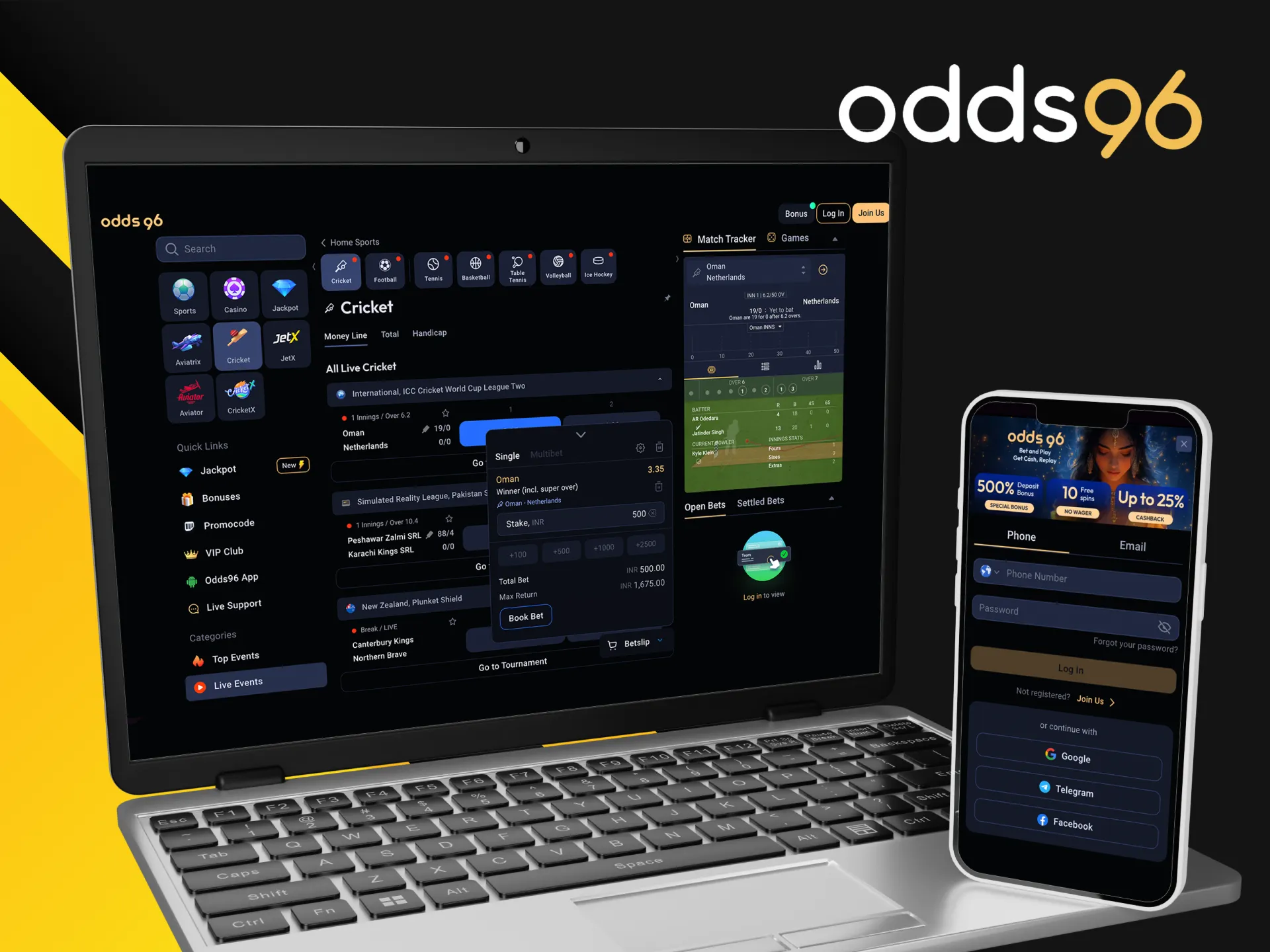 A step-by-step guide for new players on how to start betting on cricket with Odds96.