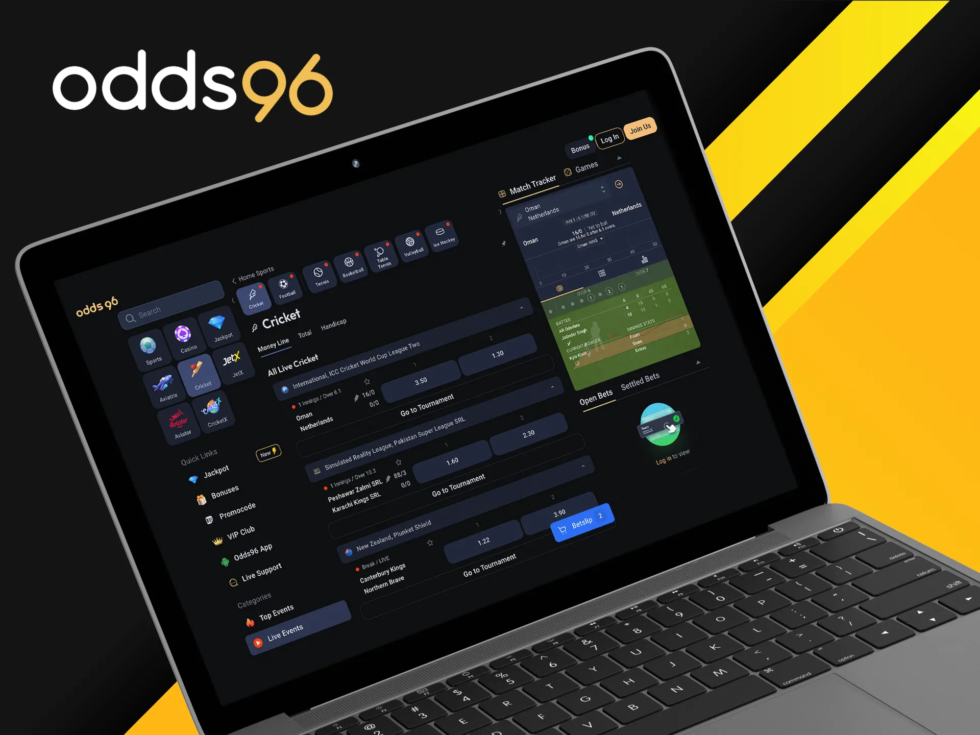 Does Odds96 support live, in-play cricket betting?
