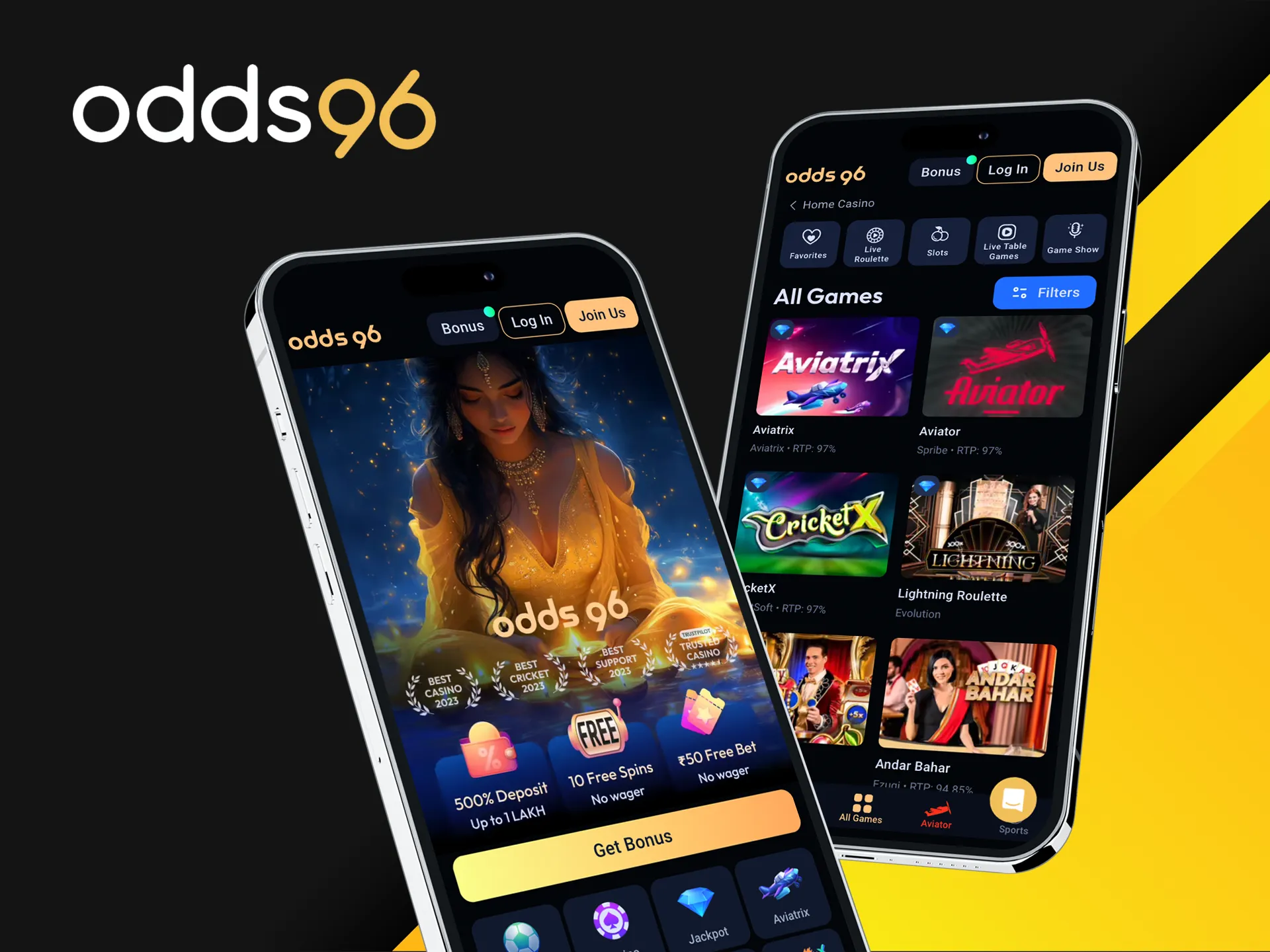 Is there a dedicated mobile app for Odds96 casino?