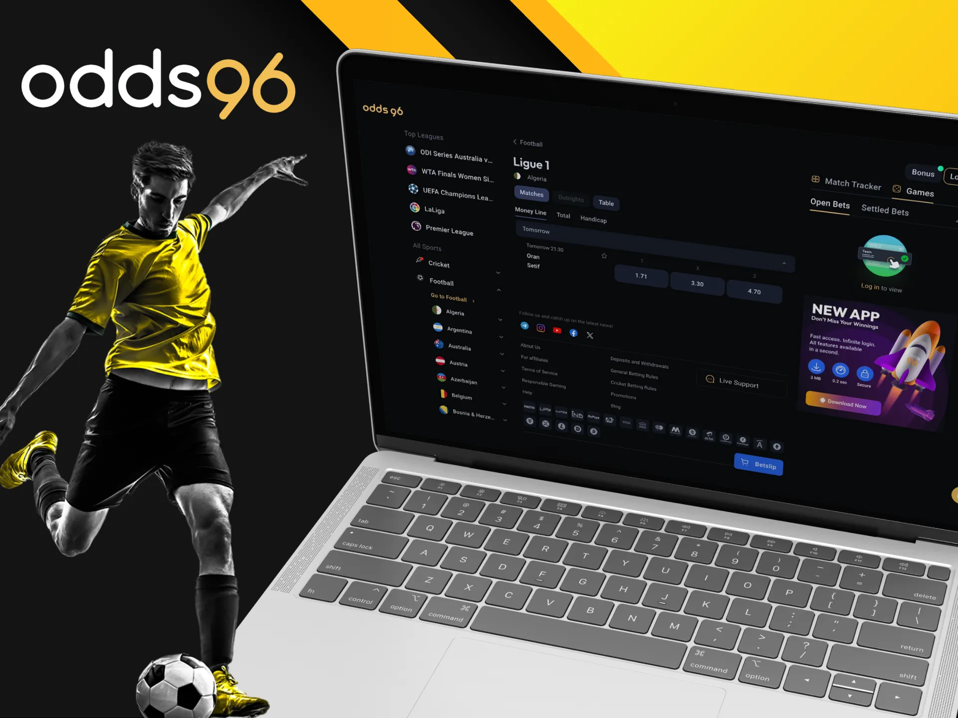 Which football leagues can I wager on at Odds96?