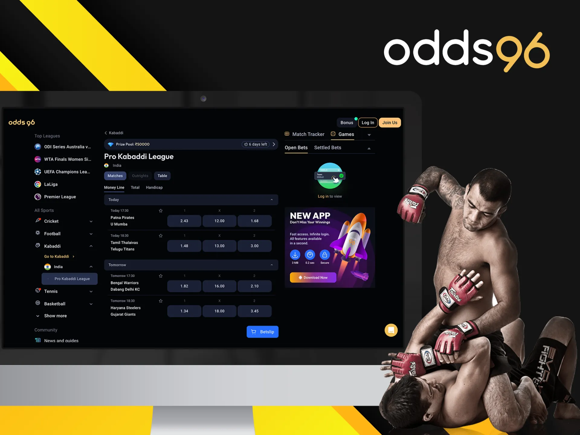 How to bet on the Pro Kabaddi League via Odds96.