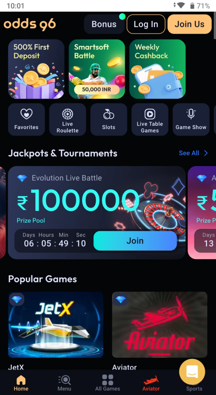 How do I fund my account at the Odds96 online casino?