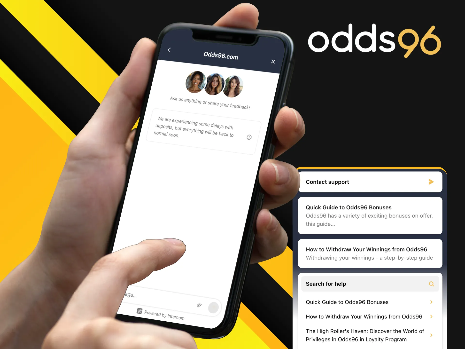How do I go about contacting the Odds96 technical support team?
