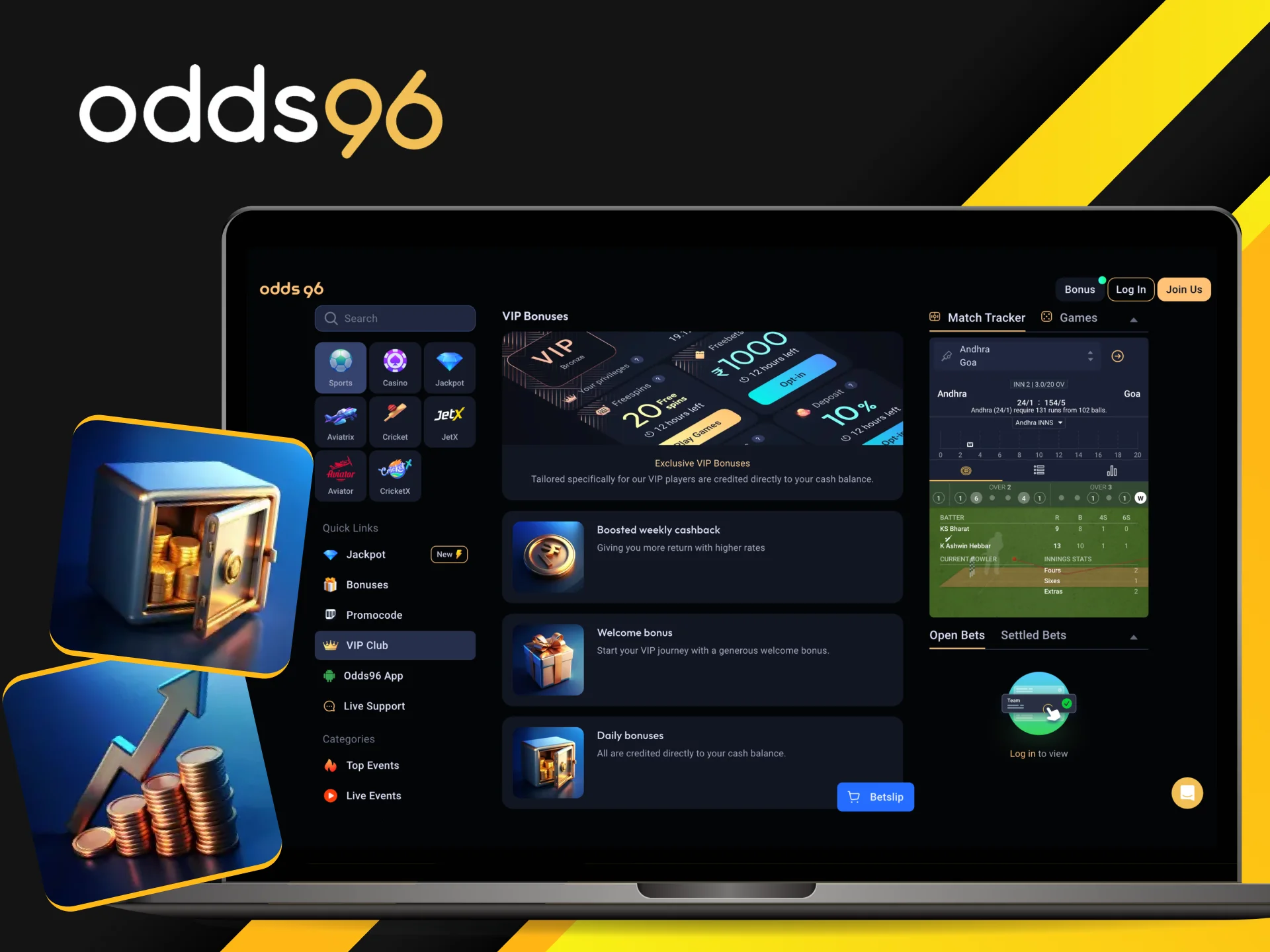 Become a member of the Odds96 online casino VIP program and start claiming your rewards.