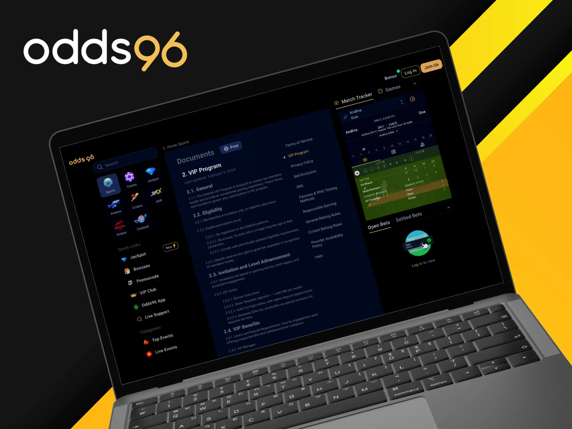 Review the official guidelines for participating in the Odds96 online casino VIP program.