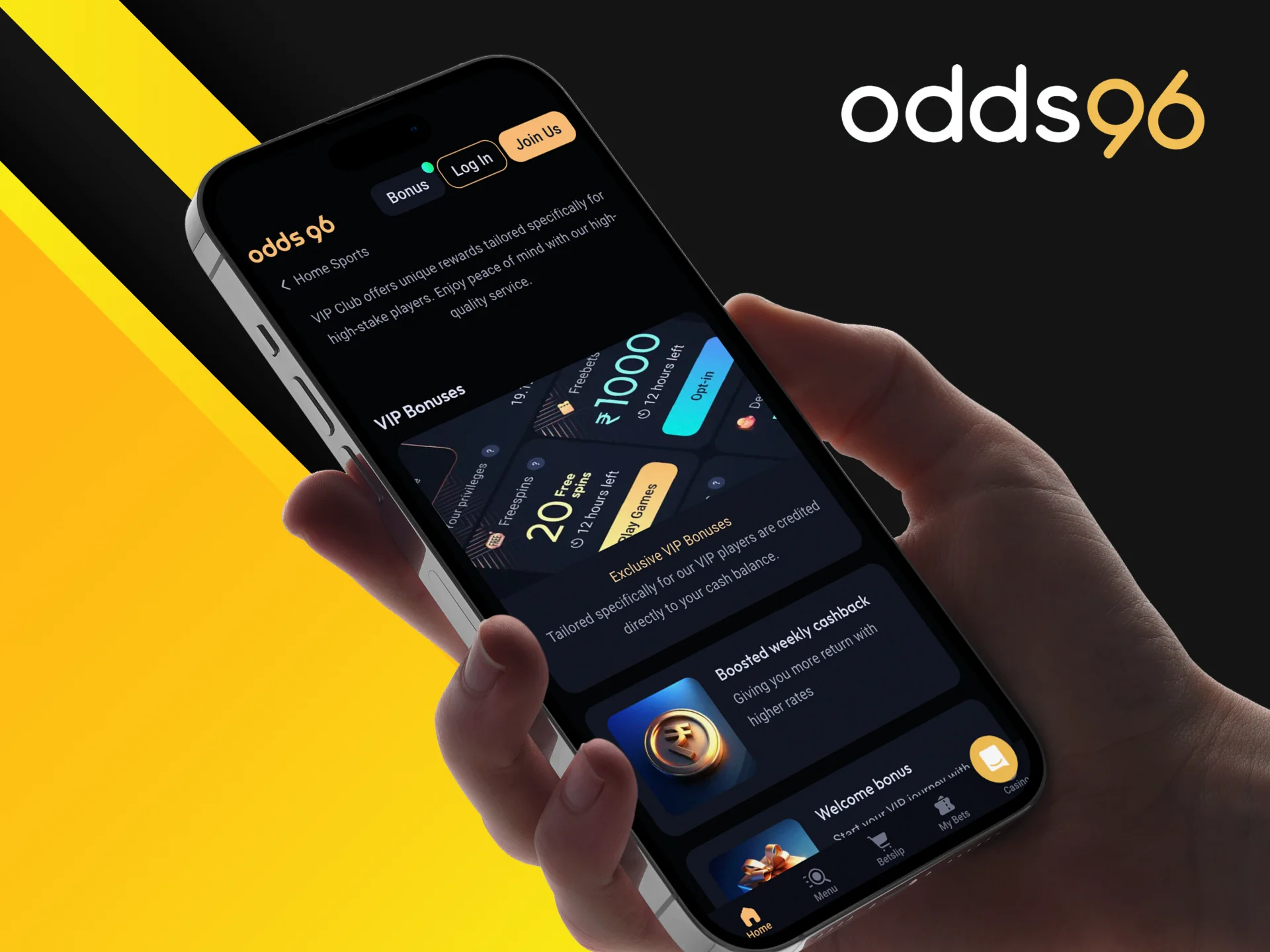 Weekly cashback at Odds96 is credited automatically without needing activation.