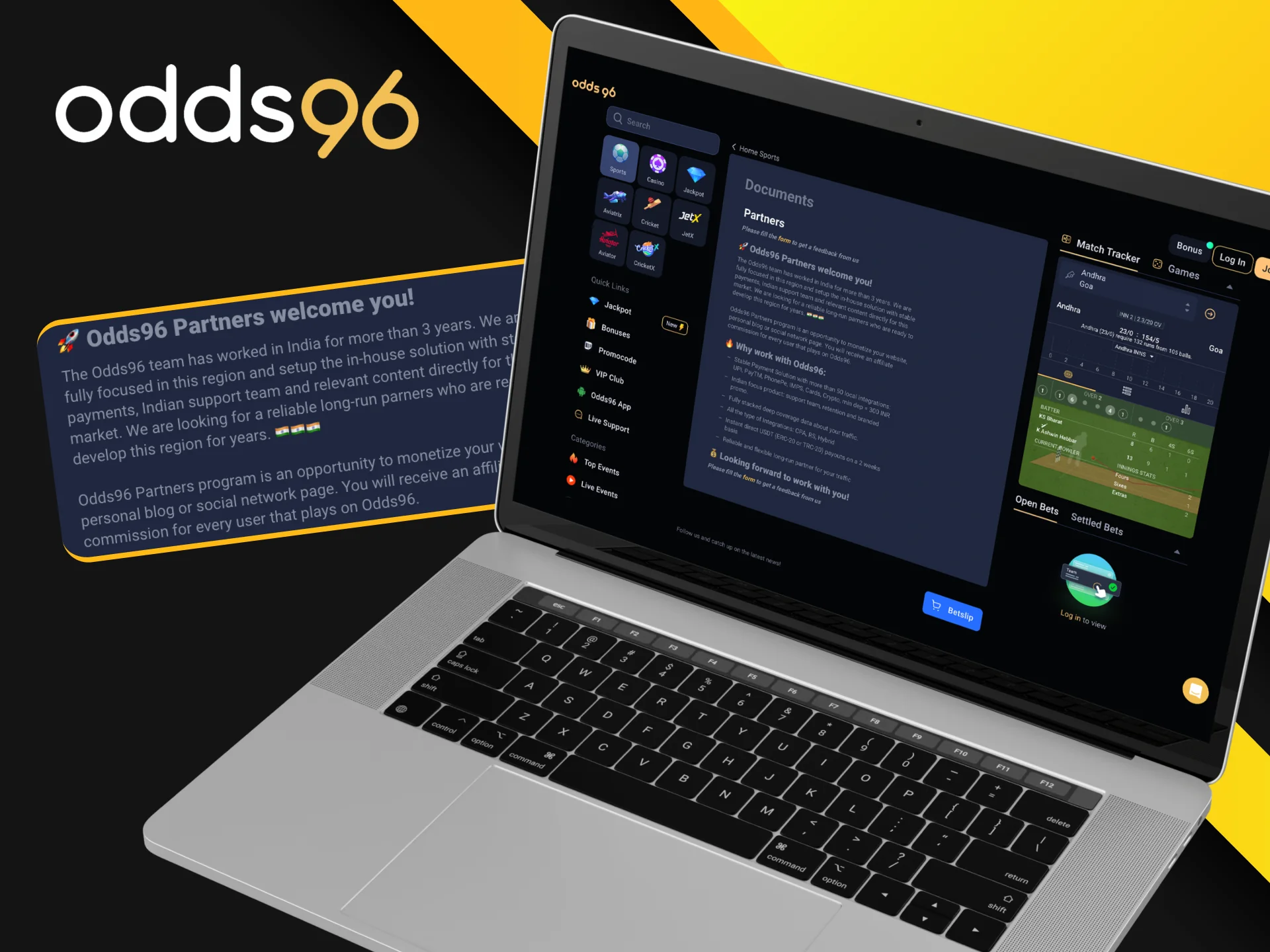 Promote the Odds96 online casino using your personal link and start earning rewards.
