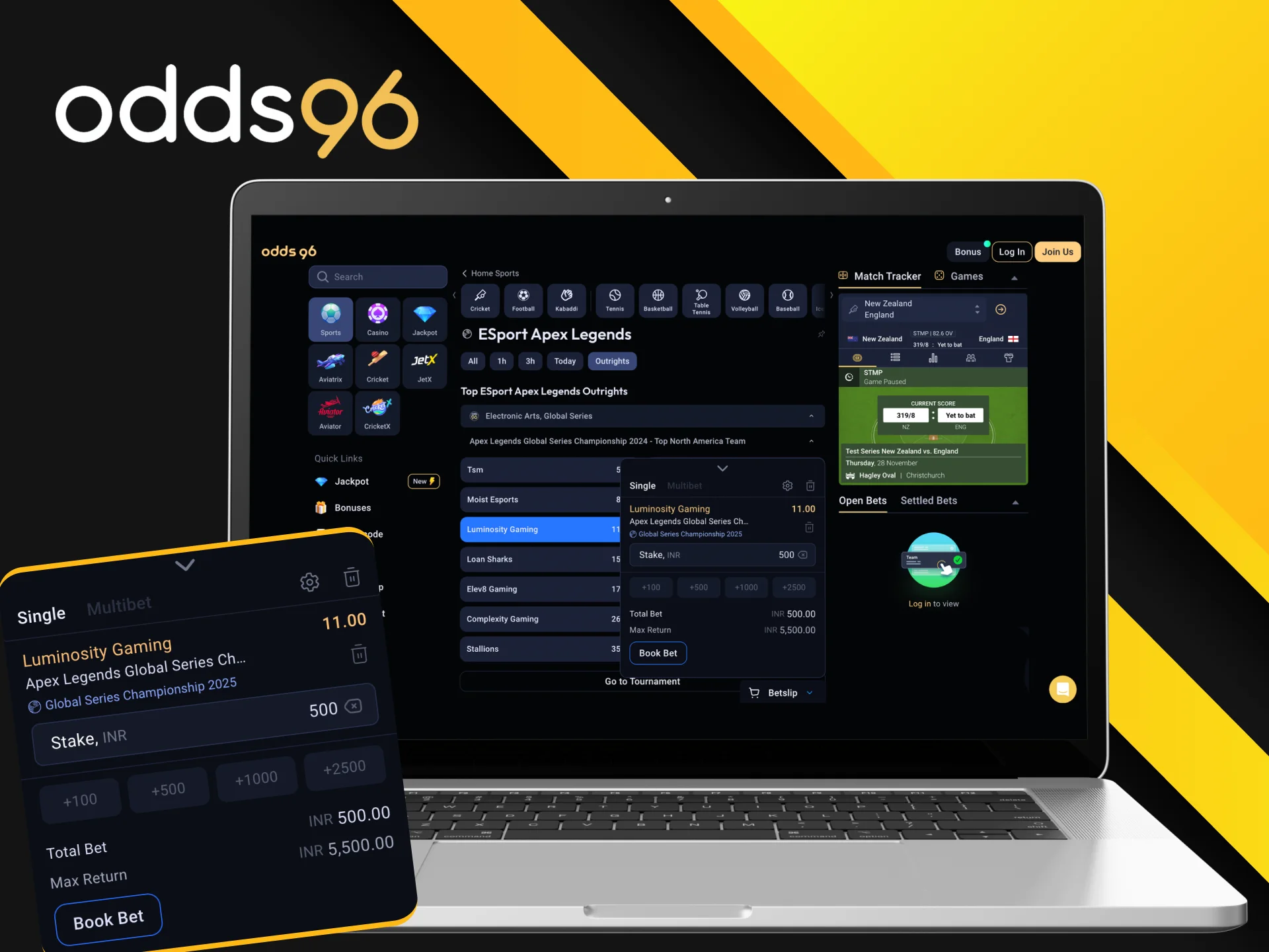 Odds96 online casino provides an extensive variety of betting options for eSports enthusiasts.