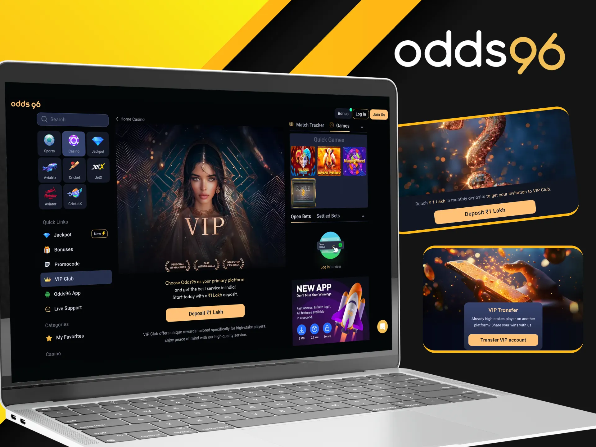 Odds96 features a tiered VIP club designed to reward its most loyal players.